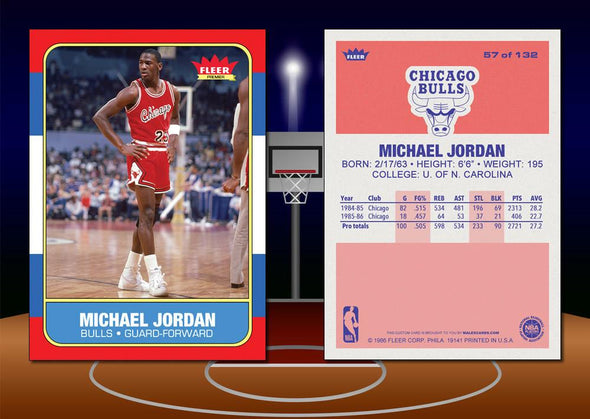 1986 Fleer Style MICHAEL JORDAN Custom NBA Basketball Card