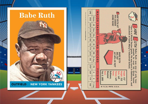 1958 Topps Style BABE RUTH Custom Baseball Card
