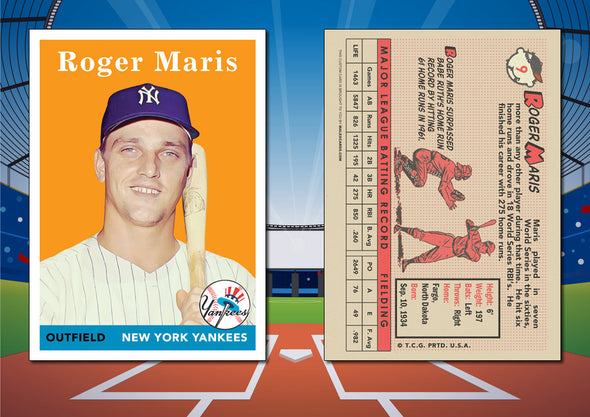 1958 Topps Style ROGER MARIS Custom Baseball Card