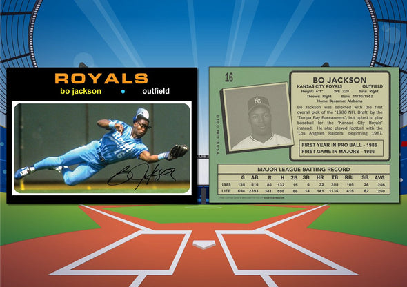 1971 Topps Style BO JACKSON Custom Baseball Card