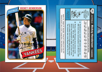 1980 Topps Style RICKEY HENDERSON Custom Baseball Card