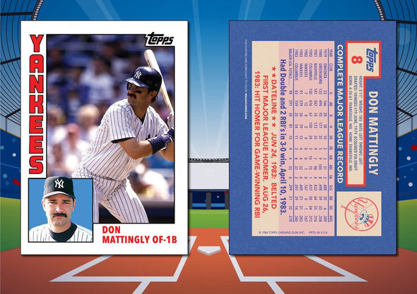 1984 Topps Style DON MATTINGLY Custom Baseball Card