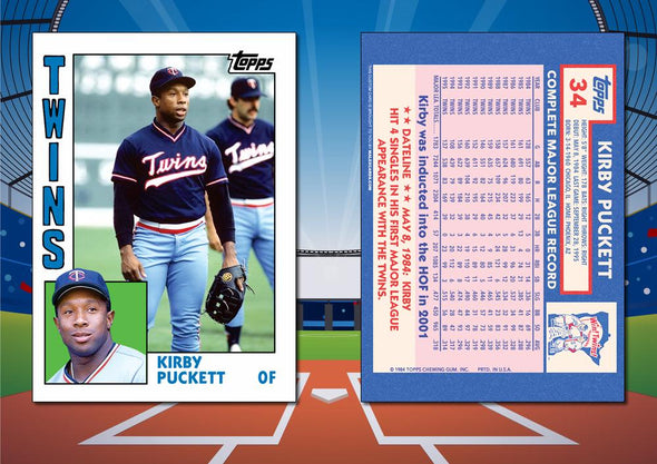 1984 Topps Style KIRBY PUCKETT Custom Baseball Card