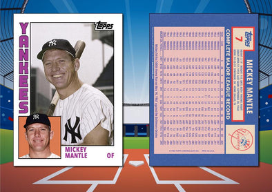 1984 Topps Style MICKEY MANTLE Custom Baseball Card