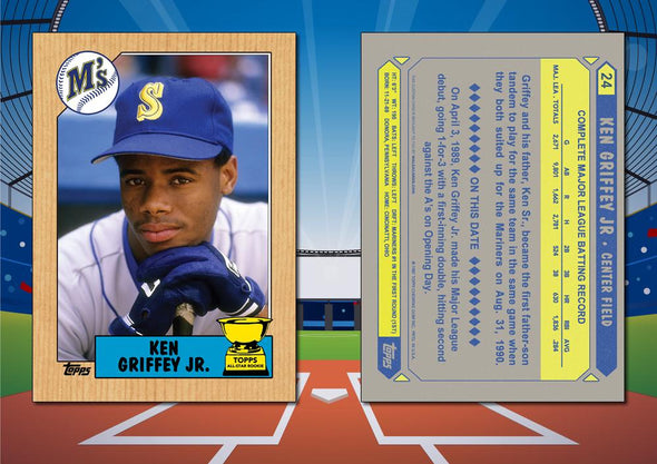 1987 Topps Style KEN GRIFFEY JR. Custom Baseball Card